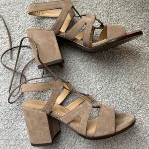 Stuart Weitzman heeled sandals lace up block heels